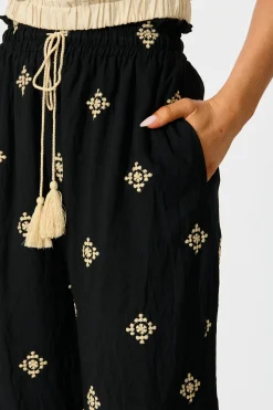 Best Katana Pant in Black Embroidery Bottoms|Pants