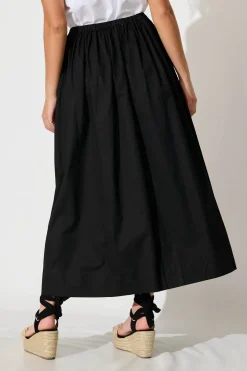 Best Keeney Maxi Skirt in Black Cotton Bottoms|Skirts & Shorts