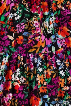 Discount Kehlana Tiered Smock Dress In Black Multi Floral Dresses|Casual