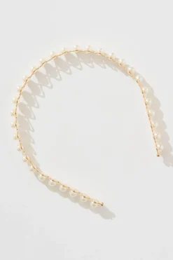 Best Keira Headband in Gold with Pearl Hair Accessories