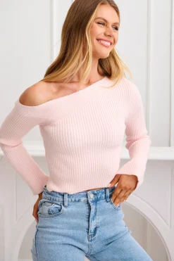 Online Kiss At Midnight Knit Top in Pink Tops|Knitwear