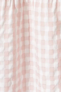 Fashion Kristen Midi Smock Dress In Blush Gingham Dresses|Casual