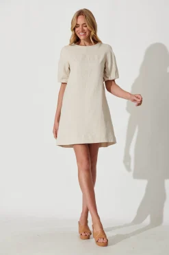 Best Kyoto Dress In Oatmeal Cotton Linen Dresses|Casual