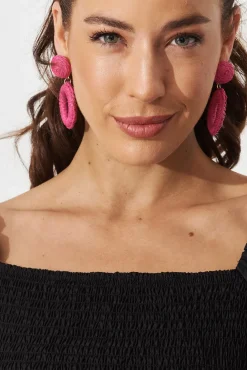 Best Lalla Drop Earrings In Pink Rattan Jewellery