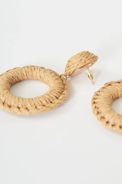 Discount Lalla Drop Earrings In Woven Rattan Jewellery