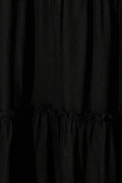 Fashion Layla Smock Dress in Black Linen Blend Dresses|Casual