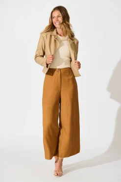 Fashion Legacy Pant in Brown Linen Blend Bottoms|Pants