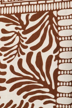 Sale Leona Top in Chocolate and Cream Tile Print Tops|Casual