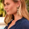 Discount Leonora Textured Metal Drop Earrings in Gold Jewellery