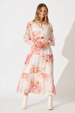 Hot Lettie Maxi Dress in Pink Floral Dresses|Party