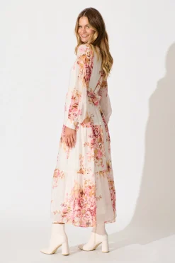 Hot Lettie Maxi Dress in Pink Floral Dresses|Party