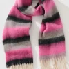 Online Lilah Knit Scarf in Black with Pink Stripe Knitwear|Knitwear