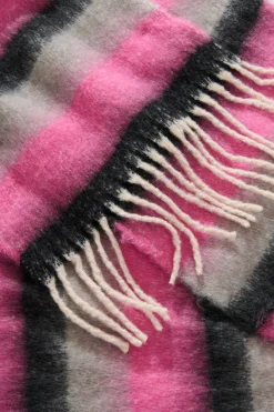 Online Lilah Knit Scarf in Black with Pink Stripe Knitwear|Knitwear