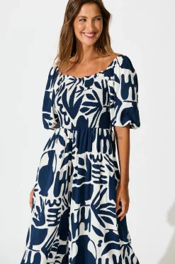 Fashion Limelight Jumpsuit in Navy with White Print Playsuits & Jumpsuits|Jumpsuits & Playsuits