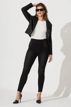 Sale Little Lies High Rise Skinny Jegging In Black Denim Bottoms|Pants