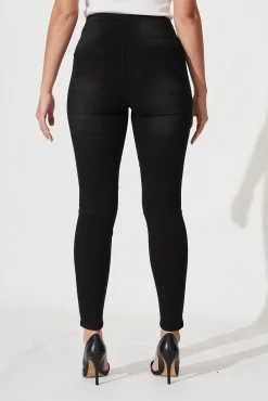 Sale Little Lies High Rise Skinny Jegging In Black Denim Bottoms|Pants