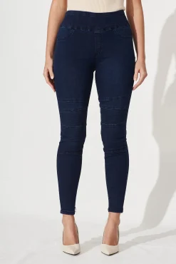 Online Little Lies High Rise Skinny Jegging In Dark Blue Denim Bottoms|Pants