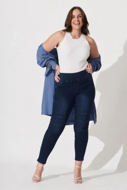 Online Little Lies High Rise Skinny Jegging In Dark Blue Denim Bottoms|Pants
