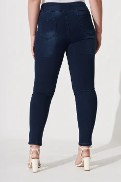 Online Little Lies High Rise Skinny Jegging In Dark Blue Denim Bottoms|Pants