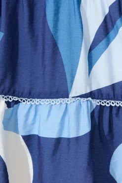 Fashion Lohan Dress in Navy with Blue Print Dresses|Casual