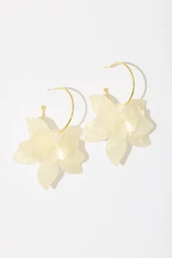 Sale Lola Drop Earrings In Gold With White Resin Jewellery|Wedding Accessories