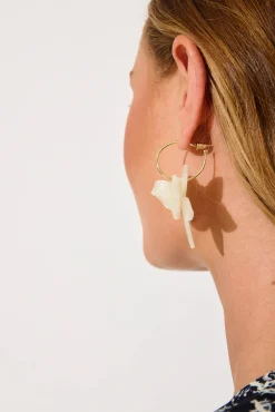 Sale Lola Drop Earrings In Gold With White Resin Jewellery|Wedding Accessories