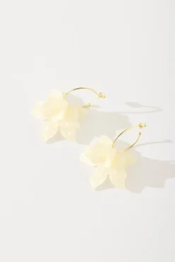 Sale Lola Drop Earrings In Gold With White Resin Jewellery|Wedding Accessories