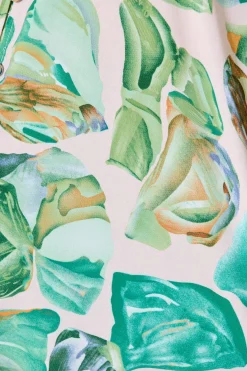 Best Lombard Top in Multi Green Leaf Print Tops|Casual