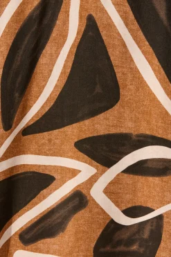 Best London Midi Smock Dress in Neutral Geometric Print Dresses|Casual