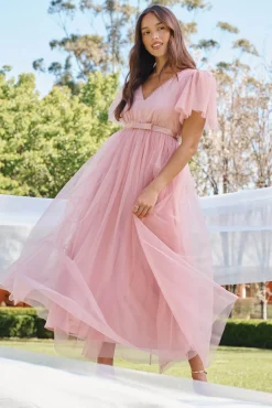 Fashion Lotus Maxi Dress In Blush Tulle Dresses|Formal