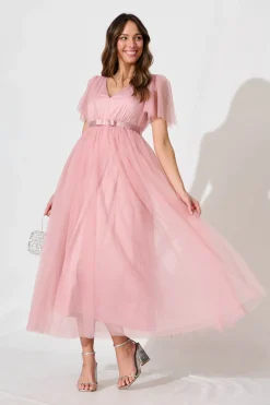 Fashion Lotus Maxi Dress In Blush Tulle Dresses|Formal