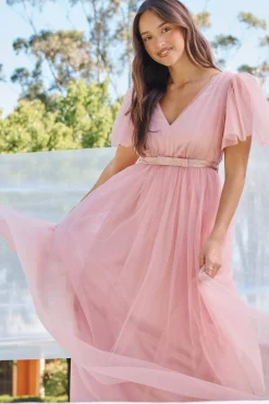 Fashion Lotus Maxi Dress In Blush Tulle Dresses|Formal