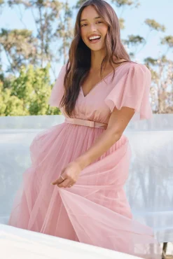 Fashion Lotus Maxi Dress In Blush Tulle Dresses|Formal
