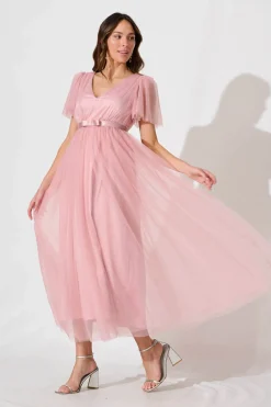 Fashion Lotus Maxi Dress In Blush Tulle Dresses|Formal
