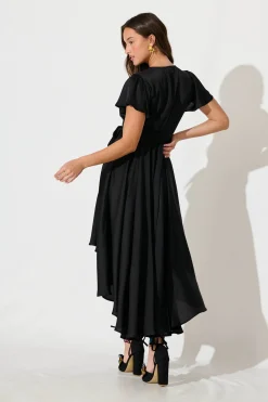 Sale Loulou Maxi Dress In Black Satin Dresses|Formal