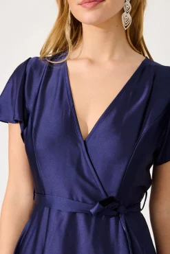 Best Loulou Maxi Dress In Navy Satin Dresses|Formal