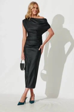 Fashion Lovato Maxi Dress In Black Leatherette Dresses|Party
