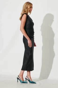 Fashion Lovato Maxi Dress In Black Leatherette Dresses|Party