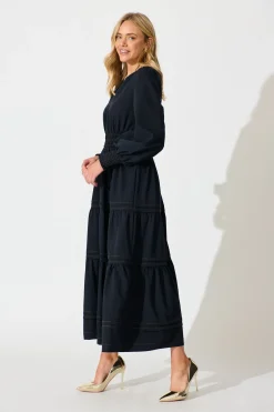 Clearance Love and Laughter Maxi Dress in Navy Dresses|Party