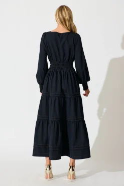 Clearance Love and Laughter Maxi Dress in Navy Dresses|Party
