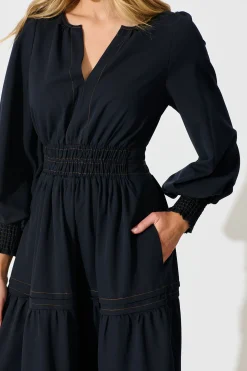 Clearance Love and Laughter Maxi Dress in Navy Dresses|Party