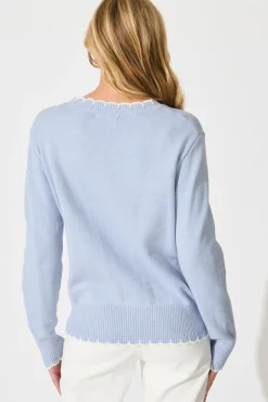 New Love language Knit in Blue Wool Blend Knitwear|Knitwear