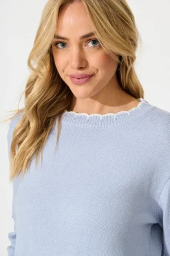 New Love language Knit in Blue Wool Blend Knitwear|Knitwear