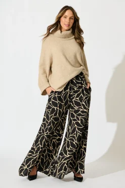 Clearance Lucia Pant In Black Geometric Print Bottoms