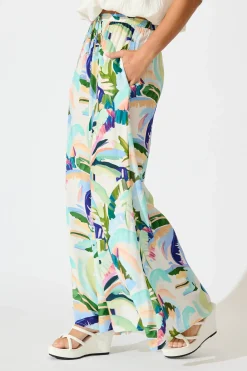 Sale Lucia Pant in Multi Green Print Bottoms