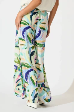 Sale Lucia Pant in Multi Green Print Bottoms