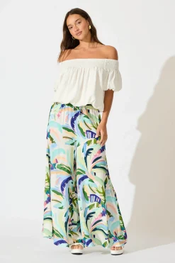 Sale Lucia Pant in Multi Green Print Bottoms