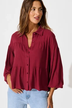 Online Luella Shirt in Wine Tops