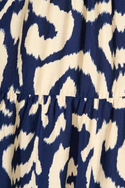 Hot Lydia Midi Dress in Navy Cream Swirl Print Dresses|Casual