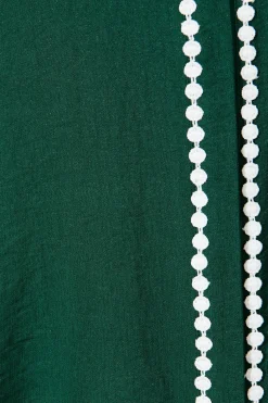Fashion Lynelle Shirt in Emerald with White Contrast Tops